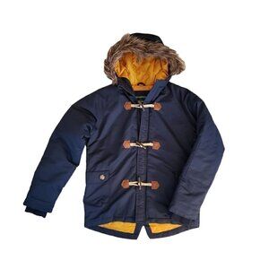 NEW Westbound Winter Parka Jacket Fur Hood Navy Blue Toggle Buttons
